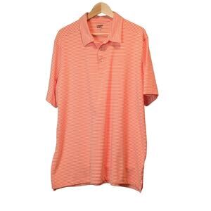 Lands' End Men's Shirt Orange Stripe Traditional Fit Size XL